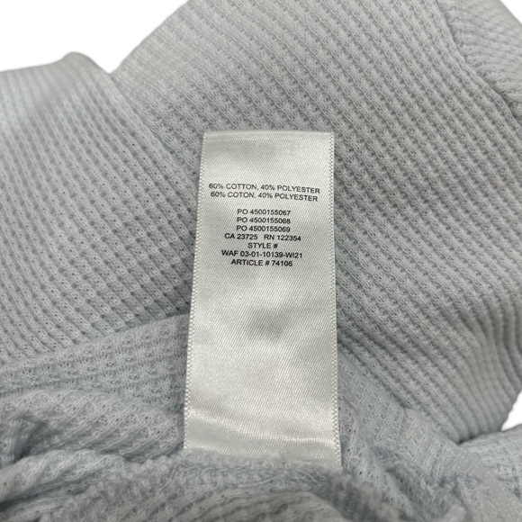 Aritzia TNA Waffle Knit Cropped Thermal Blue S NWT Pastel Fall Y2K mock neck - Picture 2 of 7